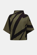 Abstract Jacquard Jumper - Avocado/black