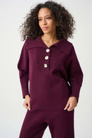 Shawl Neck Jumper - Elderberry