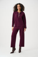 Shawl Neck Jumper - Elderberry