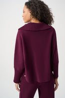 Shawl Neck Jumper - Elderberry