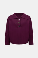 Shawl Neck Jumper - Elderberry