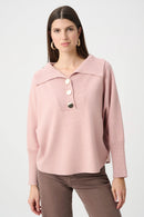 Viscose ShawlNeck Sweater - Soft Blush Melange