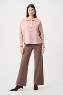 Viscose ShawlNeck Sweater - Soft Blush Melange