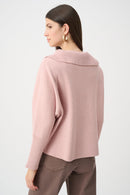 Viscose ShawlNeck Sweater - Soft Blush Melange