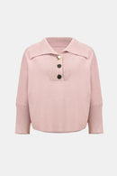 Viscose ShawlNeck Sweater - Soft Blush Melange