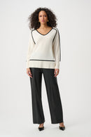 Cashmere And Wool Jumper - Winter White/black
