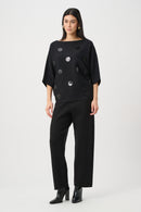Boxy Embroidered Jumper - Black