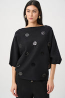 Boxy Embroidered Jumper - Black