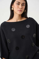 Boxy Embroidered Jumper - Black