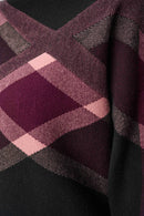 Plaid Funnel Neck Jumper - Black/multi