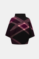 Plaid Funnel Neck Jumper - Black/multi