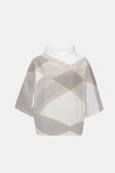 Plaid Funnel Neck Jumper - Winter White/multi