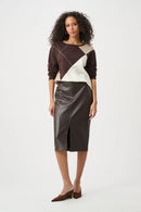 Argyle Round Neck Jumper - Mocha/multi
