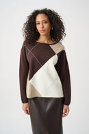Argyle Round Neck Jumper - Mocha/multi
