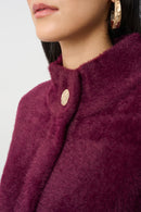 Feather Yarn MockNeck Coat - Elderberry