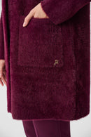 Feather Yarn MockNeck Coat - Elderberry