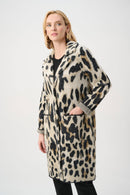 Leopard Print Coat - Camel/multi