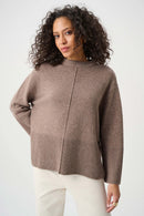 Boxy Round Neck Jumper - Mink Melange