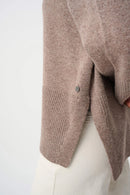 Boxy Round Neck Jumper - Mink Melange