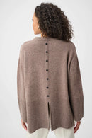 Boxy Round Neck Jumper - Mink Melange