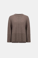 Boxy Round Neck Jumper - Mink Melange