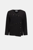 Stud Asymmetric Jumper - Black