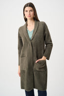 Faux Fur Collar Coat - Avocado