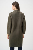 Faux Fur Collar Coat - Avocado