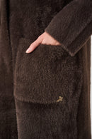 Faux Fur Collar Coat - Mocha
