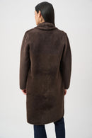 Faux Fur Collar Coat - Mocha