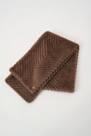 Chevron Faux Fur Scarf - Mink