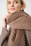 Chevron Faux Fur Scarf - Mink