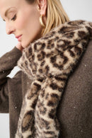 Leopard Print Scarf - Beige/multi