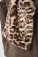 Leopard Print Scarf - Beige/multi