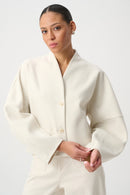 Shawl Collar Boxy Jacket - Oatmeal
