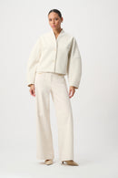 Shawl Collar Boxy Jacket - Oatmeal