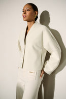 Shawl Collar Boxy Jacket - Oatmeal