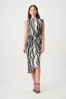 Animal Print Wrap Dress - Black/off White