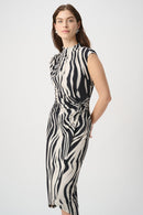 Animal Print Wrap Dress - Black/off White
