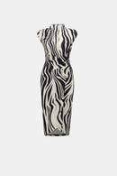 Animal Print Wrap Dress - Black/off White
