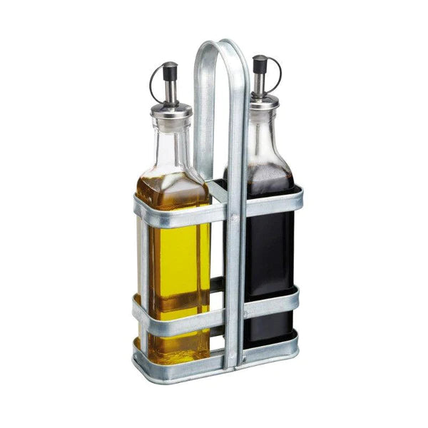 Glass Oil & Vinegar Set with Holder