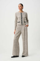 Boucle Wide-Leg Pants - Beige/multi