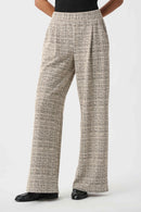 Boucle Wide-Leg Pants - Beige/multi