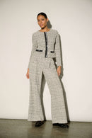 Boucle Wide-Leg Pants - Beige/multi