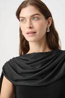 Scarf Collar Fitted Top - Black