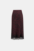 Polka Dot Midi Skirt - Black/deep Cherry