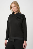 Floral Embroidered Tunic - Black