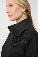 Floral Embroidered Tunic - Black