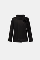 Floral Embroidered Tunic - Black