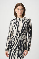 Animal Print Blazer - Black/off White